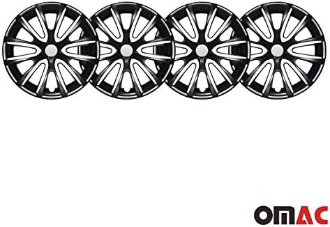Hubcaps на ОМАК 16 инчи за црно -бели 4 компјутери на ОДЕ Дуранго. Покривање на бандажи на тркалото - капачиња за центри - Замена на надворешната гума за автомобили