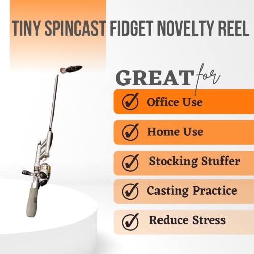 Tiny Spincast Fidget Rollyty Reel By Profishience | Мини џеб комбо, склопување на 14 , се протега на 20 | Канцелариска биро за