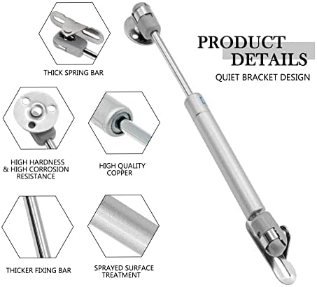 Moicstiy 2Pcs 30n/ 6.7 lb Гас Потпори, 6 Инчен Должина На Безбедноста Лифт Поддршка Кабинетот Шарка Гас Пролет Мека Отворен Капак Шарка За
