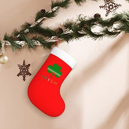 Cutedwarf ирска детелина Кристама чорапи Божиќни украси на дрво Божиќни чорапи за Божиќни празнични забави подароци 18-инчи
