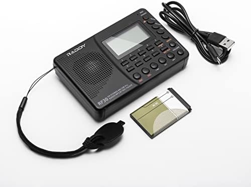 Raddy RF30 Преносен дигитален дигитален AM/FM/SW радио, дигитален приемник на приемник со кратки бранови, Bluetooth, Micro SD картичка и снимање