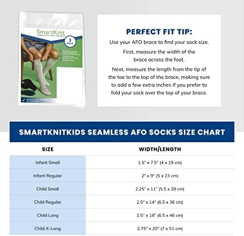 SmartKnit Беспрекорна АФО Интерфејс Чорапи 3 Пакет-Деца Големини
