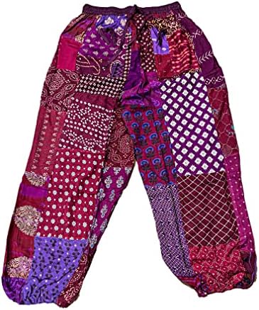 Sahiba Handicraft India® Women'sенски крпеница широка нога палацо панталони јога хипи хареми панталони