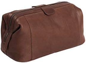 Тоалетна торба за Бренд честерфилд за неопходни патувања | торба За Бричење За патување Винс изработена Од кожа | Кафеава торба од