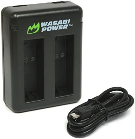Wasabi Power Dual Battery Charger компатибилен со GoPro Hero11 Black, Hero10 Black, Hero9 Black и Enduro Battery