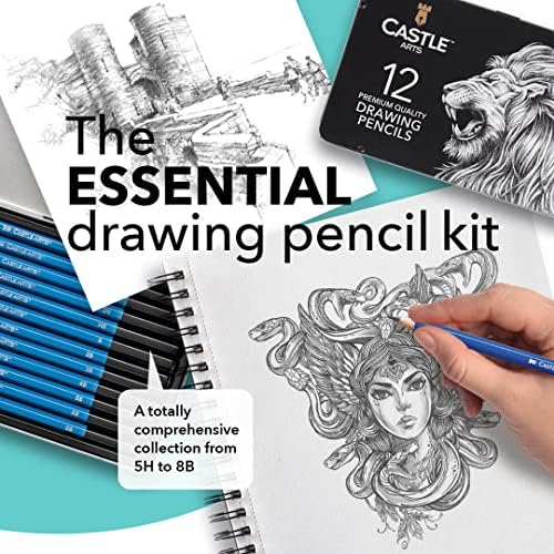Замокот Уметност Материјали 12 Парче Графит Цртање Моливи Комплет | За Возрасни Уметници-Почетници И Напредни | Презентирани