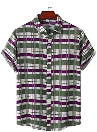 Копче за кратки ракави со маичка со маица надолу со кошула Брзо суво спуштено спуштено јака удобни маици за мажи