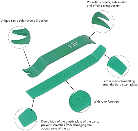 2 парчиња алатки за отстранување на автомобилот за отстранување на автомобили, зелено расклопување Snap Pry, ABS цврстина директно заоблен автоматски