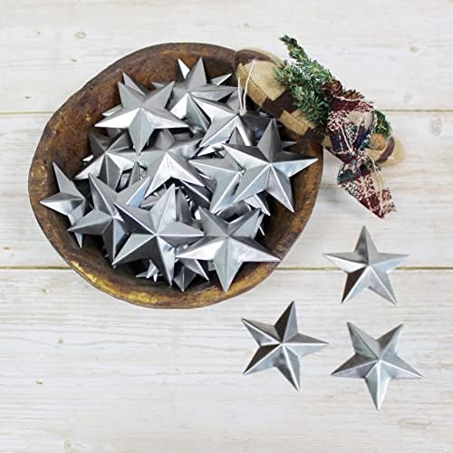 Znco Мали метални штала starsвезди Галванизирана сребрена метална starвезда Декор за домашни Ноќта на вештерките Божиќни украси, 2,75 инчи,
