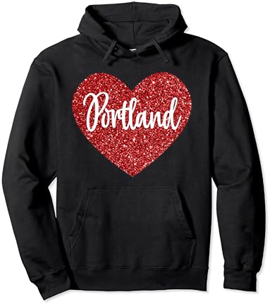 Го сакам Портланд Орегон Црвено срце пуловер Худи