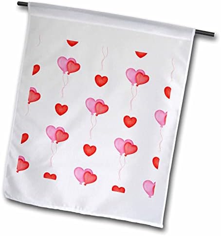 3drose симпатична црвена и розова слика на модели на балони со срцеви балони - знамиња