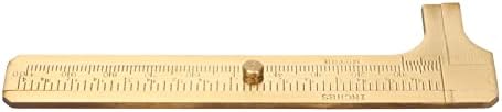 Zjchao Brass Vernier Caliper Златен двоен скала лизгачки калипер на џеб, Верниер Калипер месинг двојно скали Висока точност со јасно преносен