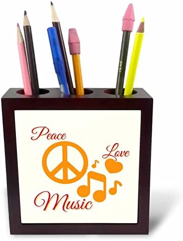 3дроза Слика На Мирот, Срцето И Музиката-Држачи За Пенкало За Плочки