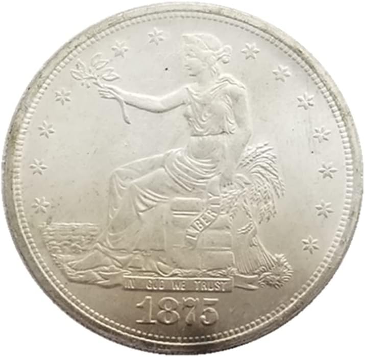 Кингфенг Антички Занаети Американска Монета 1875-Седи Цвет Странски Комеморативна Монета Сребрен Долар