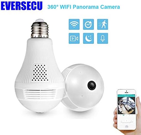 Безбедна камера за безбедност на светлосна камера Eversecu 1PCS ICSEE WiFi + 1 парчиња