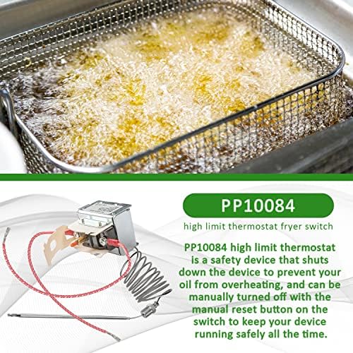 Надграден Термостат СО Висока Граница Pp10084 Прекинувач За Пржење 450°F/232°C Компатибилен Со Pitco Fryer И Сите Пржени Гасови
