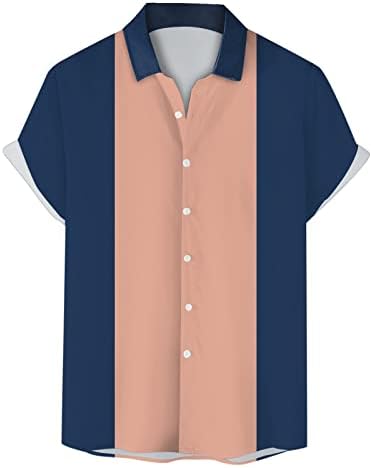 2023 Нови мажи 3D дигитални печатени шипки за шишиња летни кратки ракави кошула плус големина обична кошула опуштена