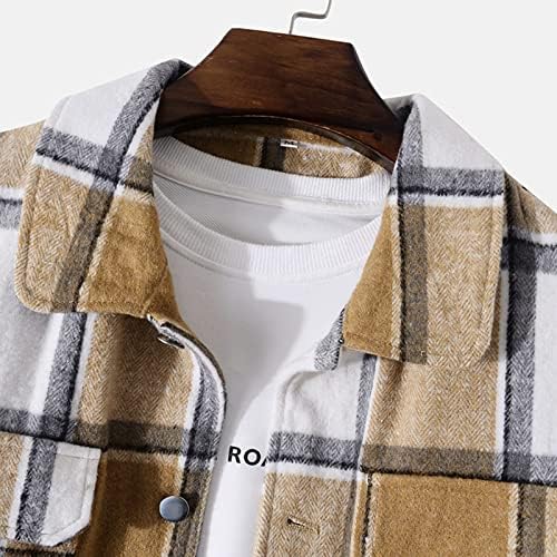 Кошули со карирани јакни XXBR, единечни гради со гради, го провериле есента зимска деловна кујна надворешна кошула надворешна облека