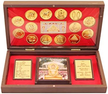GoldGiftideas Декоративен Махавир Свами Фото рамка со ainаин Религиозен симбол, Подарок за враќање, ainејн Махавир Свами Даршан Фото рамка,