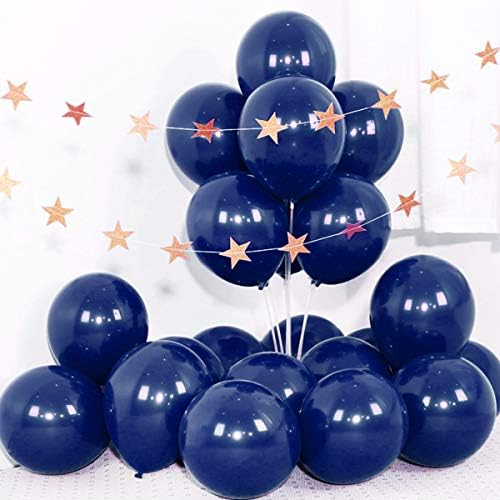 Полноќни сини балони, 100 парчиња, 12 -инчи забави латекс балони одлично за роденденска свадба бебешки туш за забава