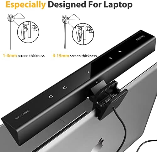 Quntis Laptop Monitor Light Light, светло лента со лаптоп со автоматско затемнување, контрола на допир и 4 прилагодлива температура на бојата,