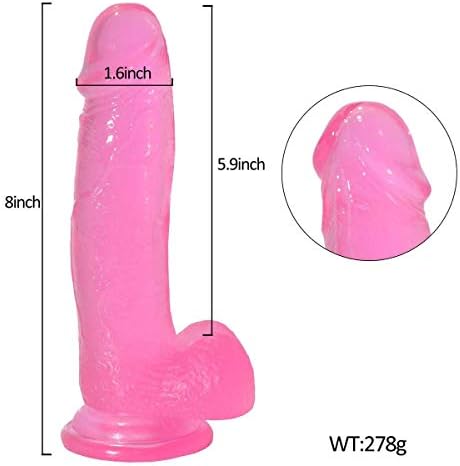 8 инчи реално дилдо со вшмукување чаша возрасна секс играчка флексибилно дилдо со заоблена вратило и топка мек дилдо голем петел 3Д текстуриран