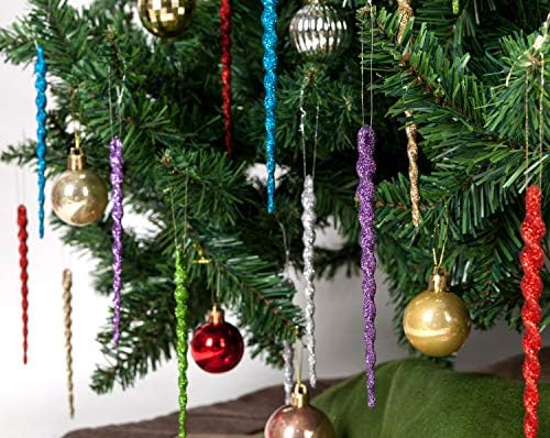 АМС пластични Божиќни пенливи сјајни украси од мраз 30 парчиња украси за новогодишни елки за свадба, Денот на благодарноста, забава
