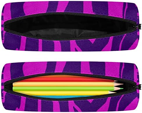 Виолетова тигар молив случај Студентска канцелариска торбичка торбичка за патент пенкало торба за козметика за училишни студенти
