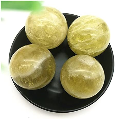 Shitou2231 1pc Природно цитрин жолт кварц кристален сфера топка Полирана лековити камења Декор природни камења и минерали заздравувачки камења