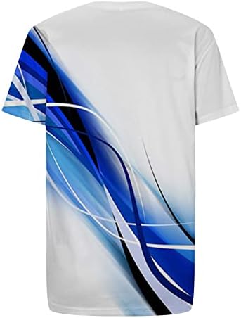 Машка маица за маица за машка 3Д за печатење шарена графичка графичка кратка ракав, врвови, обични тенок вклопувачки маици