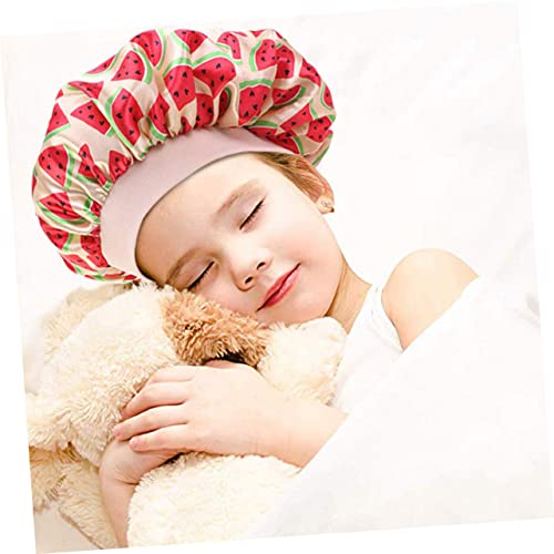 Frcolor 3 парчиња детски истегнат сатен капа капа за туширање за деца кадрава коса капа за глава капаче бебе за спиење капа за туширање