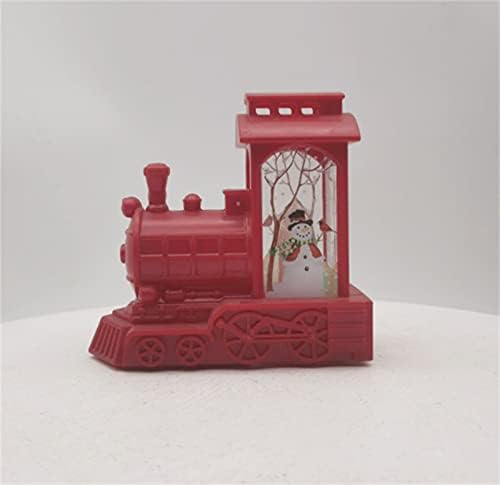 Божиќен снежен глобус Фенер воз со вода што се врти сјај, музички и осветлен 6 часа тајмер USB напојување и батерија управувана
