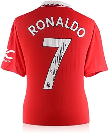 Ексклузивни Сувенири Кристијано Роналдо Го Потпиша Манчестер Јунајтед 2022-23 Фудбалски Дрес
