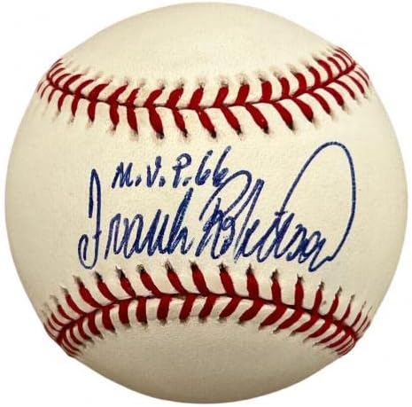 Френк Робинсон Го Потпиша Бејзболот НА Американската Лига на Алб / м. в. п. 66 Пса-Бејзбол Со Автограм