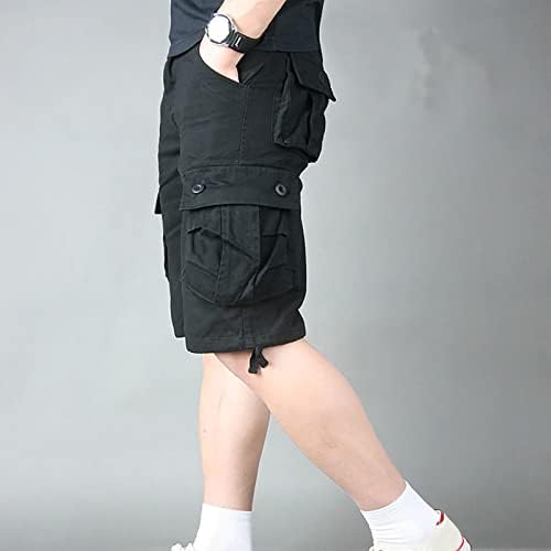 РТРДЕ Менс шорцеви машка обична средна половината исечени панталони Мулти џебови на отворено права панталони за нозе шорцеви
