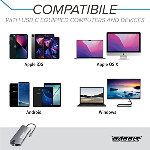 USB C Hub 8 Порт Адаптер За MacBook Pro/Air-DELL XPS-Lenovo - HP И Повеќе-4K HDMI; Ethernet RJ 45; Microsd/SD Читач На Картички; 3 x USB 3.0;