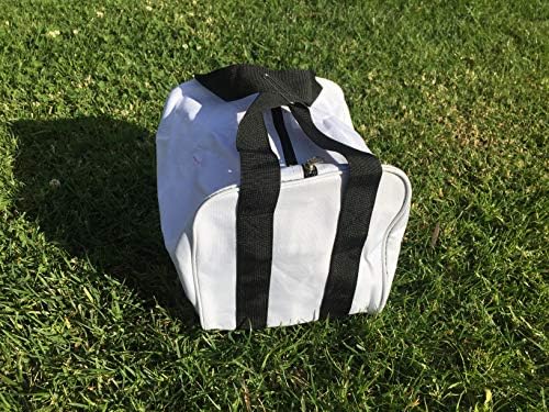 Список на BuyBocceballs - Дополнителна торба со најлон од најлонска должност - Бела со црни рачки