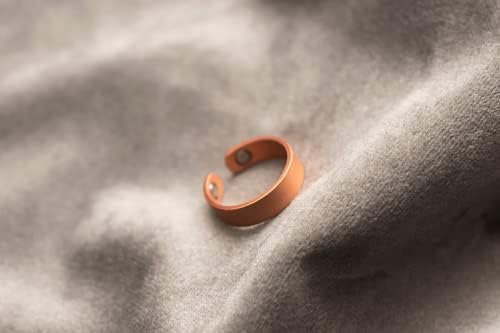 Викмаг 2 парчиња бакарен магнетски прстен за жени цврст чист бакар прилагодлив со кутија за подароци за накит