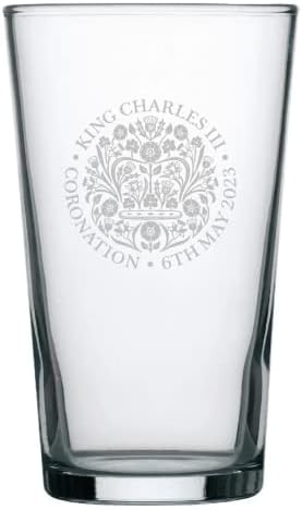 Врежан Кралот Чарлс III Крунисување Пивце Пиво Стакло Кралски Сувенири, Кралско Семејство Опционални Персоналните Плакета