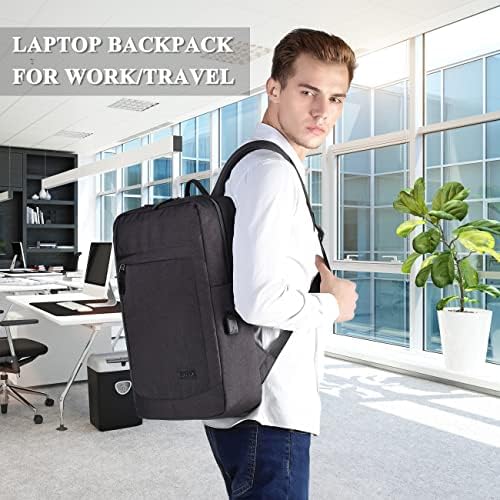 Ранец на лаптоп Ваши 17 инчи за мажи со USB порта со тенок деловен ранец на лесен бизнис