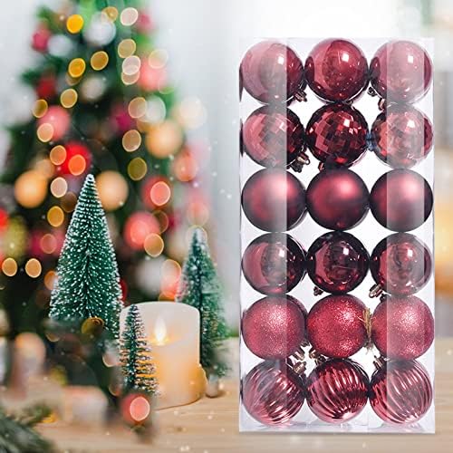 Блиско време 36 парчиња Божиќни топки украси за Божиќна дрво уништување на украси за новогодишни украси за новогодишна елка што