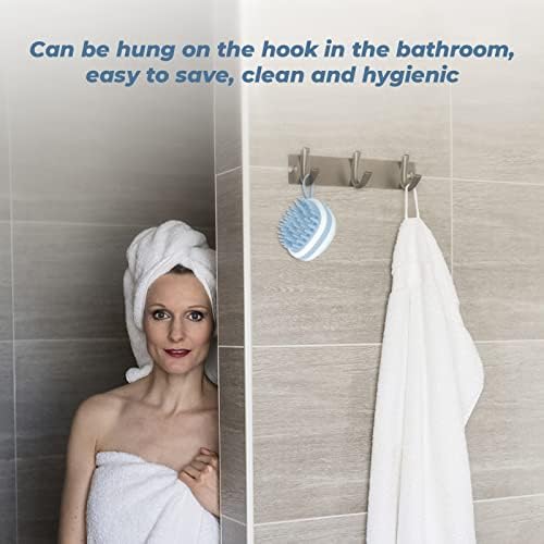 Qezeza Bath Scrubber, ексфолирачки силиконски чистач на телото, четка за миење на коса и капење, лесна за чистење, цврста и издржлива,