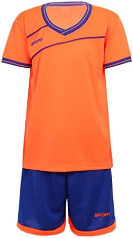 Loodgao Kids Boys Girgs 2 парчиња атлетски маици врвови со шорцеви поставени кошаркарски фудбалски униформа спортски дрес за тренерки