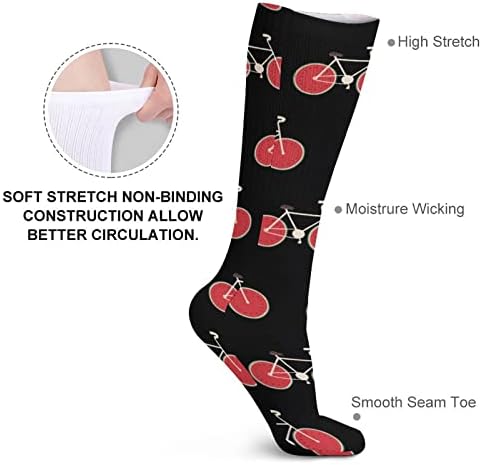 Костопски чорапи за велосипеди со лубеница топли цевки чорапи високи чорапи за жени мажи кои работат обична забава