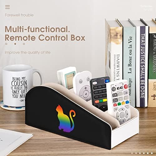 ЛГБТ мачка гордост ПУ, кутија за складирање на кожа, мултифункционален организатор на работната површина за далечински држачи за ТВ