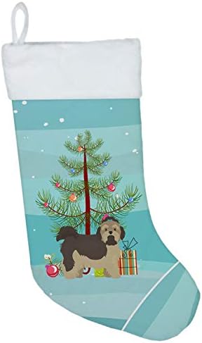 Богатства на Каролина CK3483CS Руски Цветнаја Болонка кучиња Божиќ Божиќно дрво Божиќно порибување, камин виси чорапи Божиќна