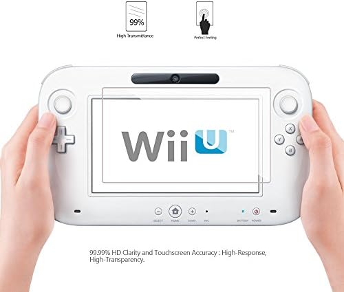 Заштитен стаклен екран за стакло за Nintendo Wii U, Akwox [0,3mm 2,5d висока дефиниција 9H] Премиум за заштитен филм на јасен