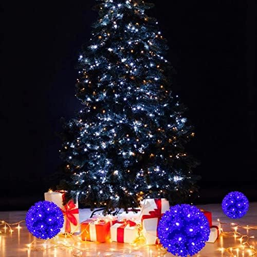 Мулти-распрскувачки божиќни светла топка 5,5 отворено виси сфера светла 50 LED orb светло сина starвездена светлина светла за светло