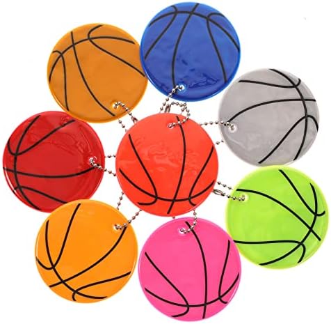 Clispeed 16 PCS кошарка рефлексивни приврзоци за кошарка за клучеви 6cm PVC рефлексивни решетки