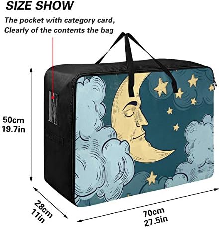 Н / А Торба За Складирање Облека Под Креветот За Јорган-Месечеви Ѕвезди Со Голем Капацитет Луна Организаторите Торба Со Патенти